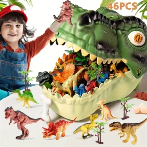 [Dinosaur Toys] 45pcs Realistic Dinosaur Toys For Kids | Dinosaur Figures With Eggs, Trees And Fences To Create Dinosaur Worlds, Educational Dolls, Perfect Gift For Boys And Girls