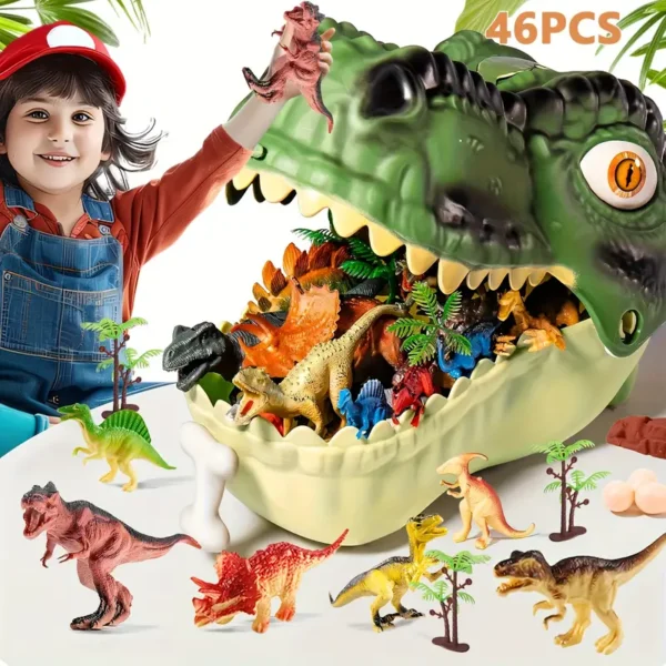 [Dinosaur Toys] 45pcs Realistic Dinosaur Toys For Kids | Dinosaur Figures With Eggs, Trees And Fences To Create Dinosaur Worlds, Educational Dolls, Perfect Gift For Boys And Girls